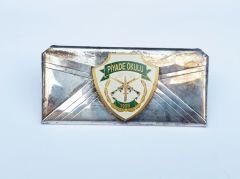 Piyade Okulu armalı, gümüş kaplama kartvizitlik