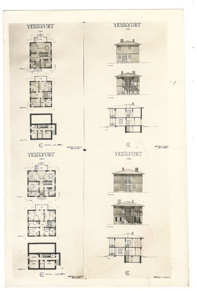 Bakırköy Yeşilyurt - Fotoğraf kağıdına basılı ev planları (Hamit Kemali SÖYLEMEZOĞLU) - 12x18