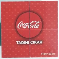 Coca Cola sihirli küp - Tadını çıkart / 7,5x7,5 cm.