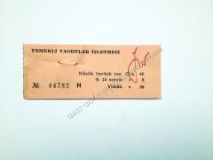 Yemekli vagonlar işletmesi - Küçük bardak Çay fişi - Efemera