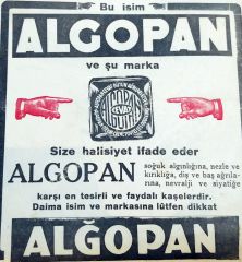 Algopan Size halisiyet ifade eder - Dergiden çıkma reklam - Efemera