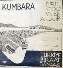 Kumbara Bire 1000 veren tarladır Türkiye Ziraat Bankası - Dergiden çıkma reklam - Efemera