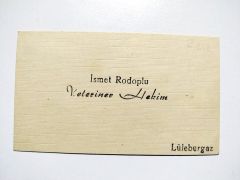 İsmet RODOPLU Veteriner Hekim - Lüleburgaz/ Kartvizit
