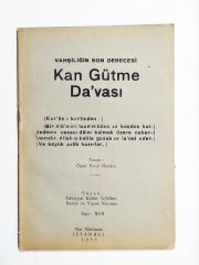 Kan gütme davası / Ömer Fevzi MARDİN - Kitap