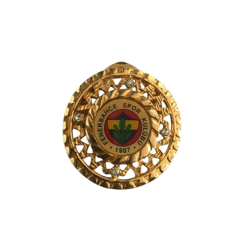 Fenerbahçe - Taşlı klipsli büyük boy, rozet / 4 cm.