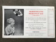 Akrofolline Perlinguale - Chinoin 1943 yılı. kurutma kağıdı takvim