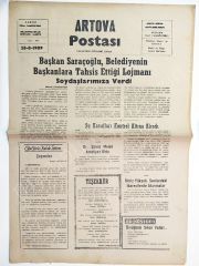 Tokat Artova postası gazetesi 28 Ağustos 1989 - Gazete