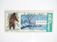 7 Aralık 1951 Dörtte bir bilet / Fatih Ali CAN kaşeli - Piyango