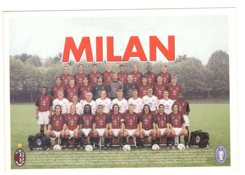 Milan Futbol Takımı - Futbolcu Kartları