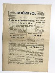 Doğruyol Gazetesi - ÇANKIRI / 6 Ocak 1960