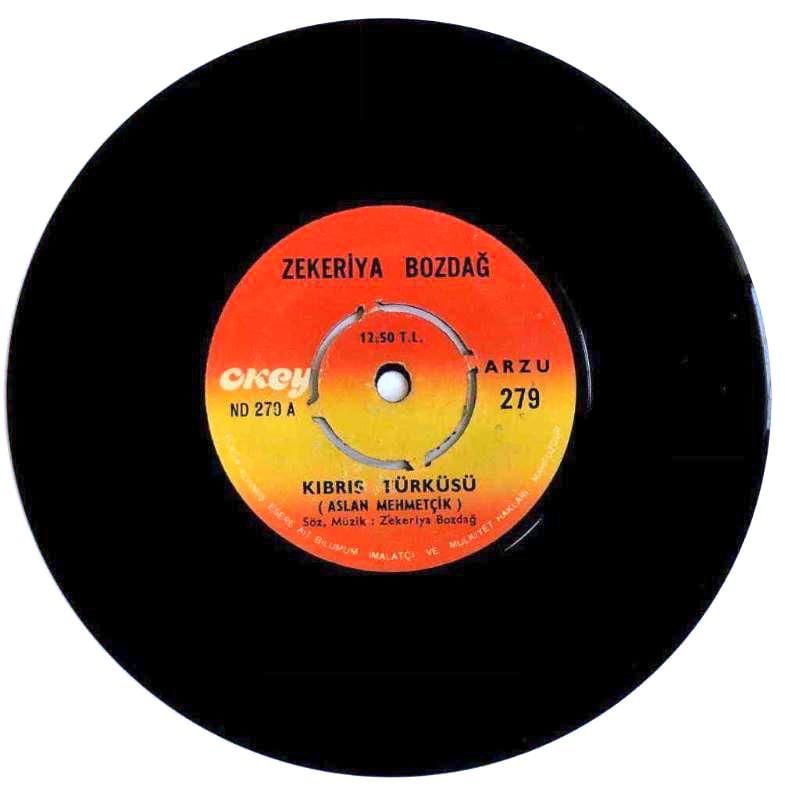 Kıbrıs Türküsü - Sevdiğim / Zekeriya Bozdağ - 45'lik Plak