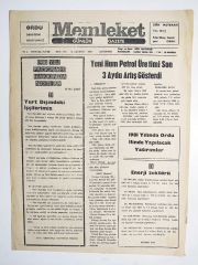 Memleket Günlük gazete 12 Ağustos 1981 ORDU - Eski Gazete