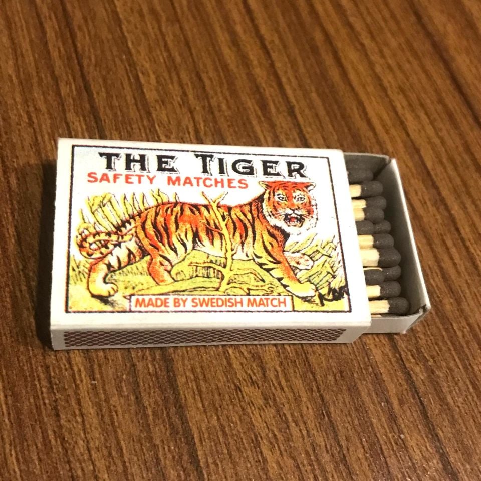 The Tiger Safety Matches - Made by Sweden Match / Eski Kibrit