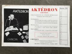 Aktedron - Chinoin 1943 yılı, kurutma kağıdı takvim