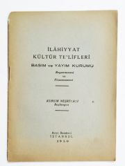 İlahiyyat Kültür Telifleri 1950 - Kitap