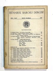 İstanbul Barosu Dergisi Sayı: 5-6 / 1970 - Dergi