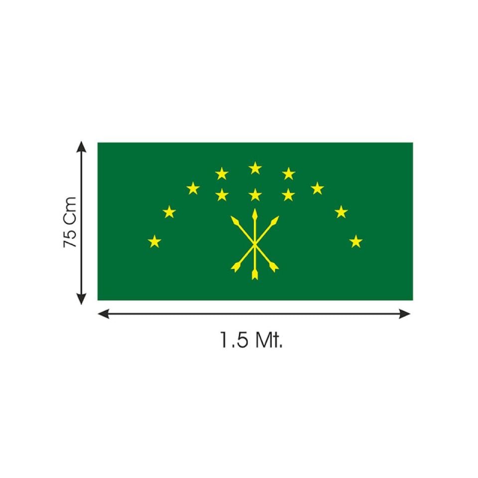 Adige Çerkes Bayrak - Büyük boy (75X150 cm)