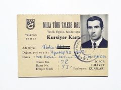 Milli Türk Talebe Birliği / Trafik Eğitim Md. Kursiyer Kartı - Efemera
