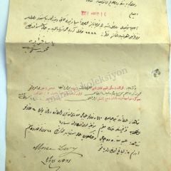 Moise LEVY imzalı Osmanlı'ca evrak - Efemera