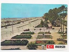 Mersin parktan bir görünüş - Postadan geçmiş. kaşeli Kartpostal