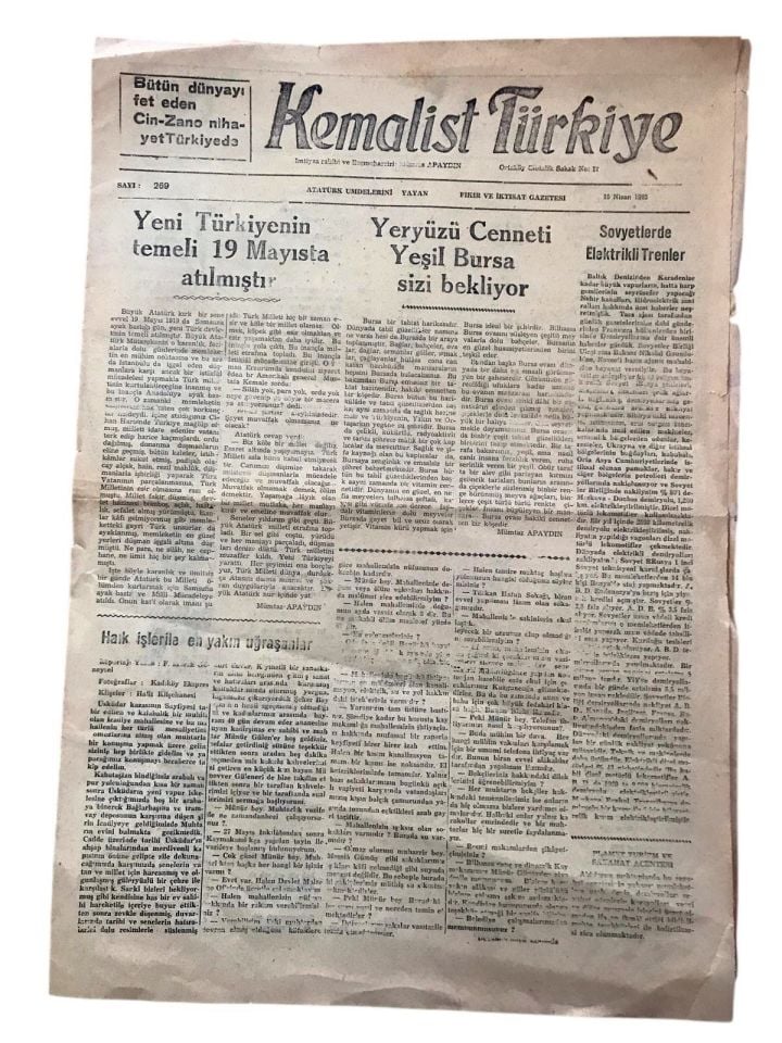 Kemalist Türkiye Gazetesi - 13 Nisan 1962