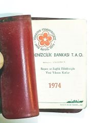 Denizcilik Bankası T.A.O. 1974 yılı ajanda - İçi yazılmamıştır.