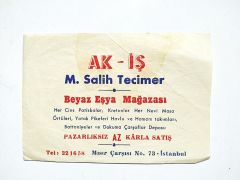Ak - İş M. Salih TECİMER Beyaz eşya mağazası / 8x12 el ilanı