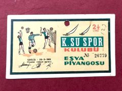 K. Su Spor Kulübü Eşya Piyangosu 1963 - Kınalıada Su Sporları Kulübü