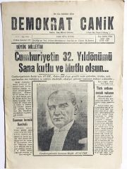 Demokrat Canik Gazetesi - Samsun / 29 Ekim 1955