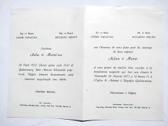 Papazyan ve Bellini aileleri Düğün davetiyesi / Sen Antuan Kilisesi