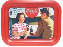 Coca Cola nostaljik tepsi - Hamburger ve Cola
