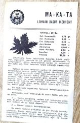 MA - KA - TA Lokman Basur Merhemi, prospektüs / Efemera
