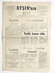 Afşın'ın Sesi Gazetesi 23 Kasım 1972 - Eski Gazete