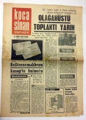 Koca Sinan Siyasi gazete 15 Kasım 1970 - Efemera