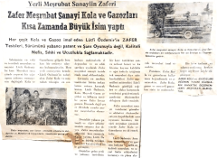 Denizli Zafer Gazozları / Gazete haberi - Efemera
