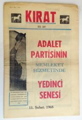 Kırat gazetesi, 11 Şubat 1968 Adalet Partisi, Süleyman DEMİREL - Efemera