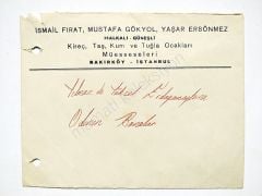 Kireç, taş, kum, ve tuğla ocakları Müesseseleri  Bakırköy / Antetli zarf