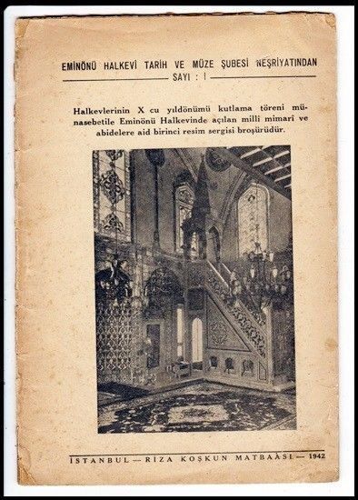 Eminönü Halkevi tarih ve müze şubesi neşriyatından Sayı 1 - Kitap