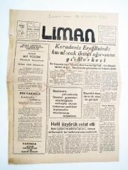 Mersin Liman gazetesi - 1 Mart 1960 - Efemera