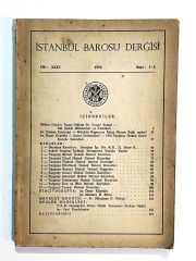 İstanbul Barosu Dergisi Sayı:1-2 / 1970 - Dergi