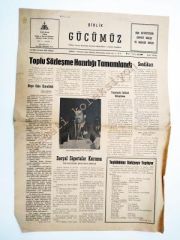 Birlik Gücümüz gazetesi - Sayı:1 Mart 1967  Türkiye Sosyal Sigortalar Kurumu İşçileri Sendikası Organıdır. - Efemera