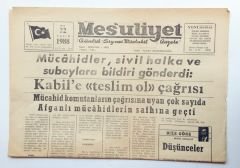 AĞRI Mesuliyet gazetesi, 22 Kasım 1988 - Efemera