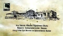 Kız Teknik Yüksek Öğretmen Okulu / Metal Plaket