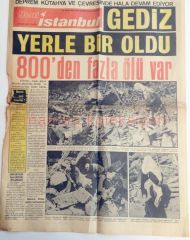 Yeni İstanbul gazetesi, 30 Mart 1970, Gediz depremi,Öztürk SERENGİL - Efemera