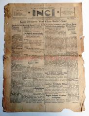 İnci gazetesi, 1 İkincikanun 1937 - Jilet reklamlı Berber, Altun Çiçek Traş bıçağı - Efemera