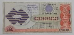 9 Mayıs 1986 - Yarım bilet - Milli Piyango bileti Asya Avrupa Sanat Bienali - Efemera