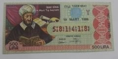 19 Mart 1986 - Yarım bilet - Milli Piyango bileti İbni Sina, 14 Mart Tıp Bayramı - Efemera