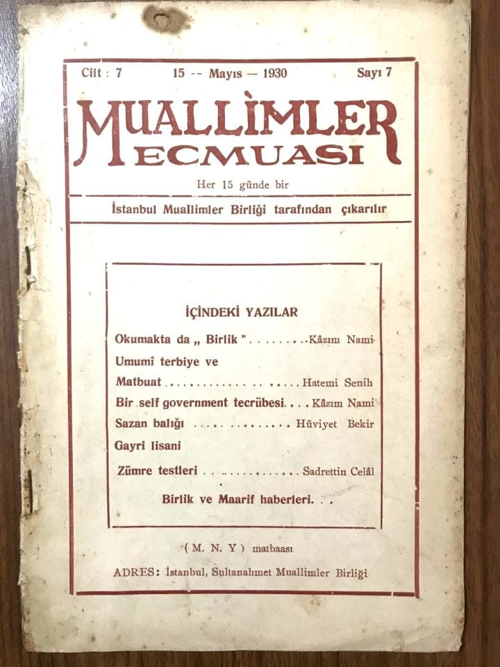 Muallimler Mecmuası - 15 Mayıs 1930 / İstanbul Muallimler Birliği