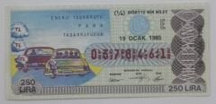 19 Ocak 1985 - Dörtte bir bilet - Milli Piyango bileti  Enerji tasarrufu para tasarrufudur - Efemera