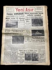 ''Hatay İntihabı'' haberli Yeni Asır gazetesi / 14 Ağustos 1938